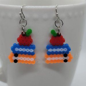 Teacher earrings cute books with apple